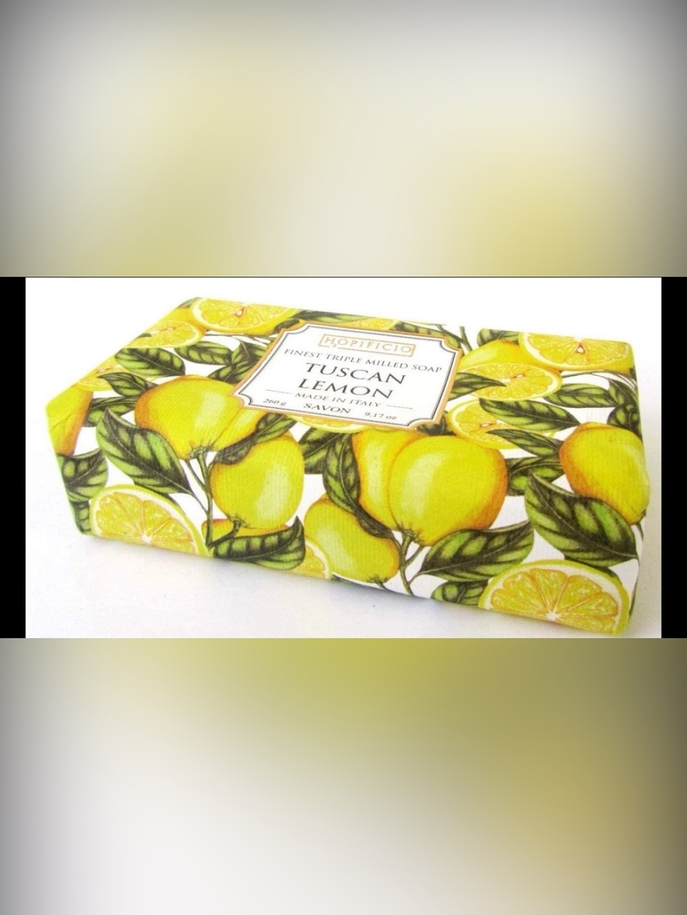 Hopificio Tuscan Lemon Finest Triple Milled Soap, Made In Italy, 9.17 Oz